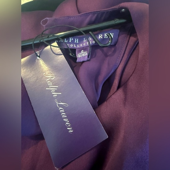Ralph Lauren Collection Purple Label Mulberry Silk Midi Dress Satin Dress Size 0 - Picture 4 of 6